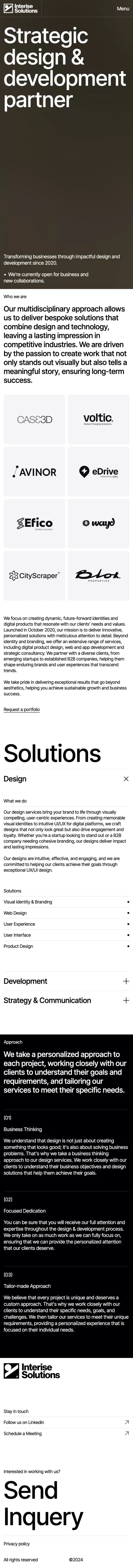 Interise Solutions | Product Design & Development Company mobile view