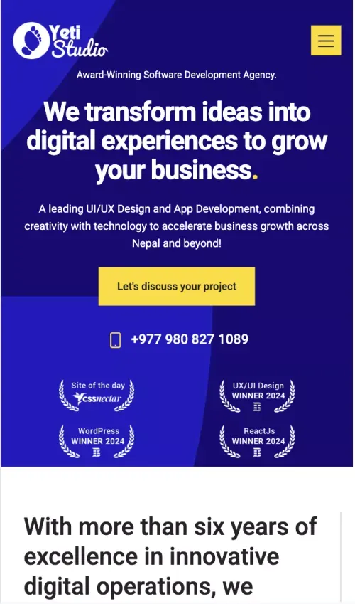 Yeti Studio | Top IT Company in Nepal for Digital Solutions mobile view
