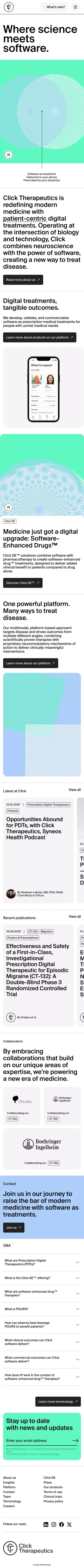 Click Therapeutics - Where Science Meets Software mobile view