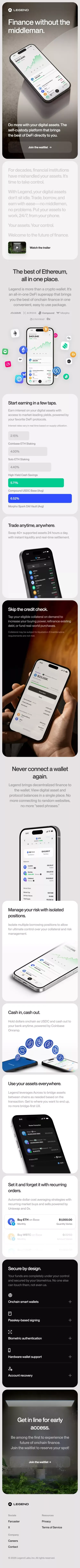 Legend mobile view