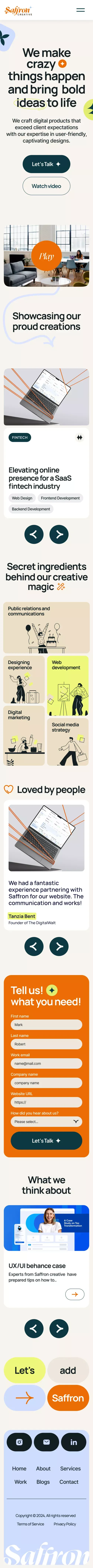 Saffron Creative | Vancouver Digital Marketing Agency mobile view