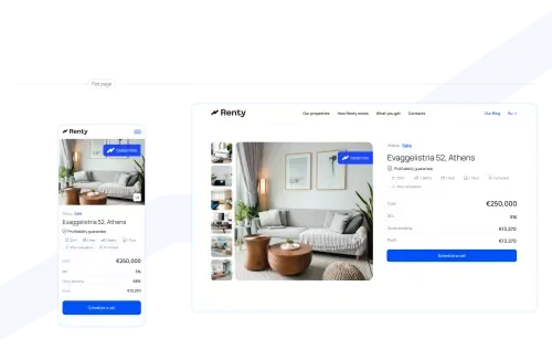 Renty - Home mobile view