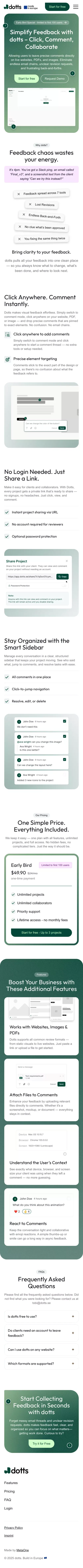 Dotts – The Easiest Way to Collect Website & Design Feedback mobile view