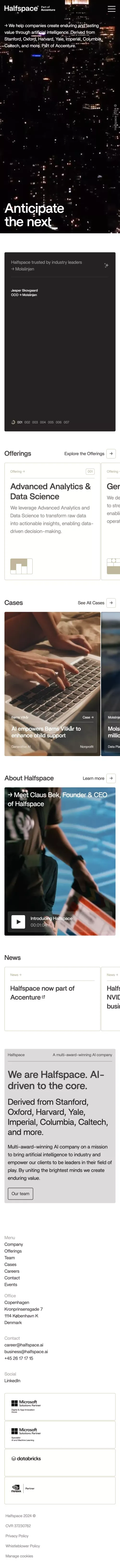 Halfspace - Moving Organisations Forward Through Artificial Intelligence and Advanced Analytics mobile view