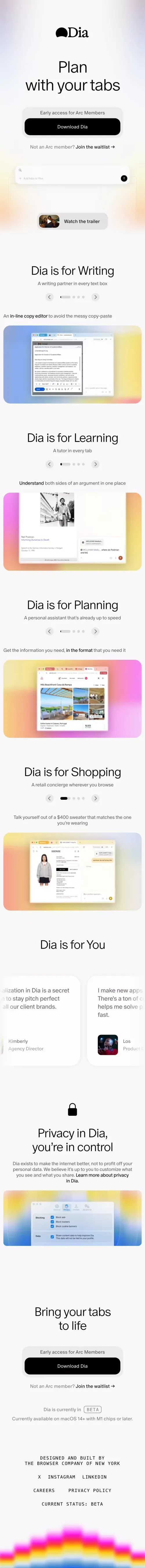 Meet Dia – the AI Browser Where You Can Chat with Your Tabs mobile view