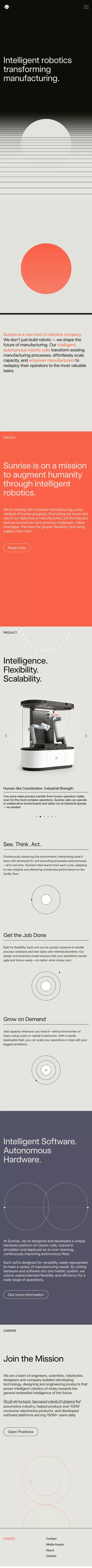 Sunrise Robotics - Intelligent robotics transforming manufacturing. mobile view