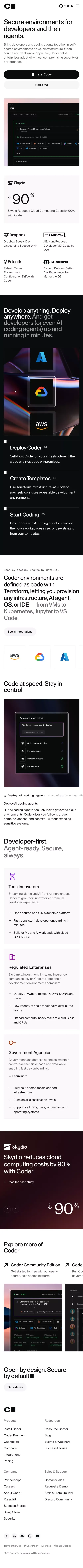 Coder | Cloud Development Environment: Remote & Self Hosted mobile view