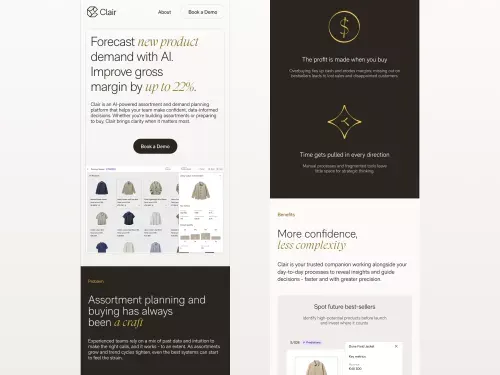 Clair - Forecast New Product Demand with AI mobile view