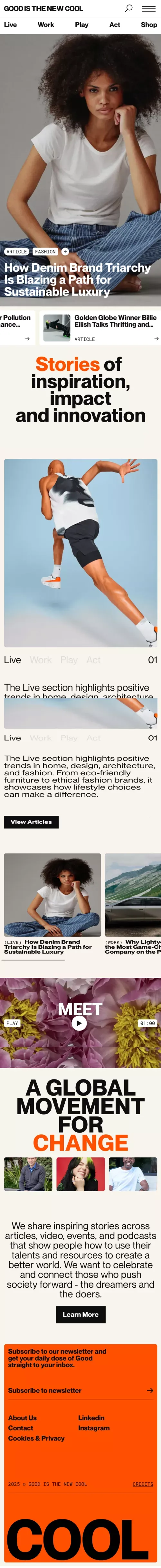 Good is the new Cool | Stories of inspiration, innovation, and impact mobile view