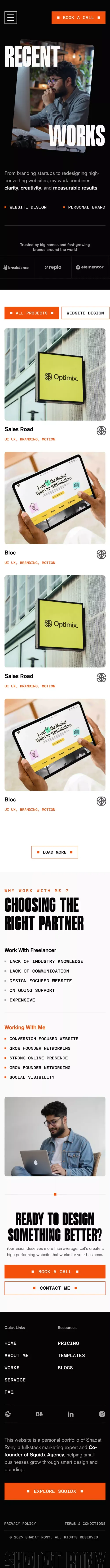 Shadat Rony - High-Impact Web & Brand Portfolio mobile view