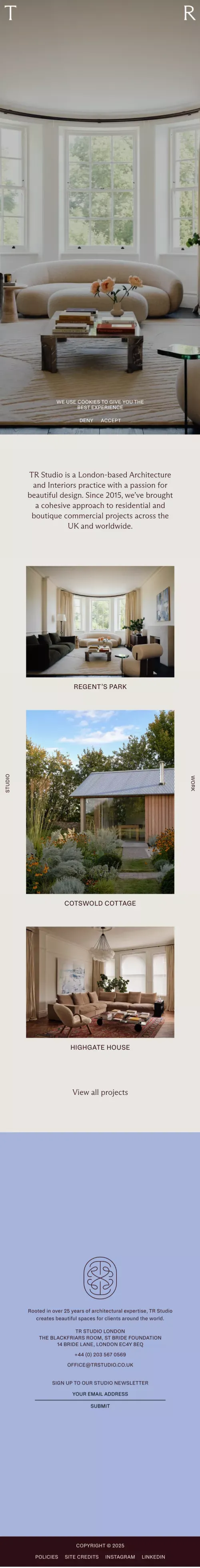 TR Studio mobile view