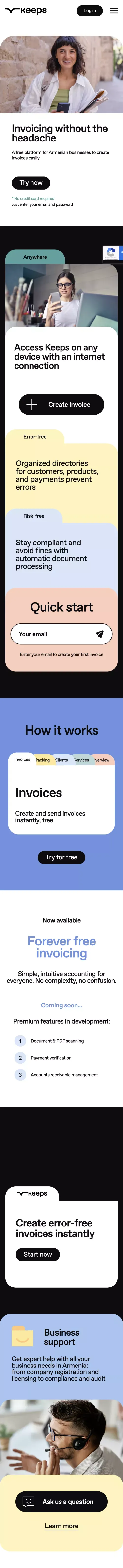 Free Invoice Generation | Keeps mobile view