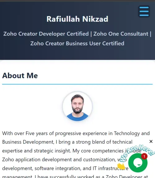 Rafiullah Nikzad | Portfolio mobile view
