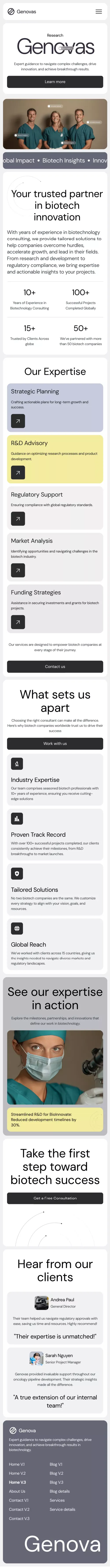 Genovas - Webflow Website Template mobile view