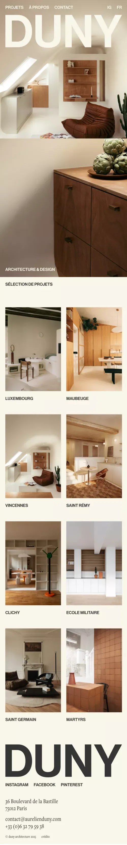Duny Architecture mobile view