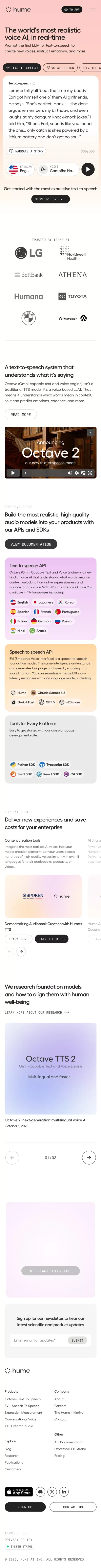 Hume AI mobile view
