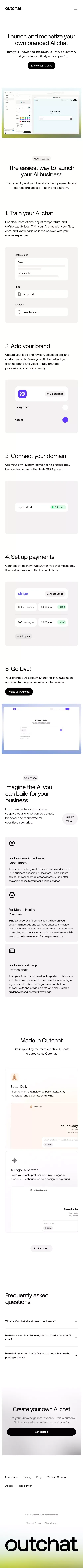 Outchat | Create Your Branded AI Chat mobile view
