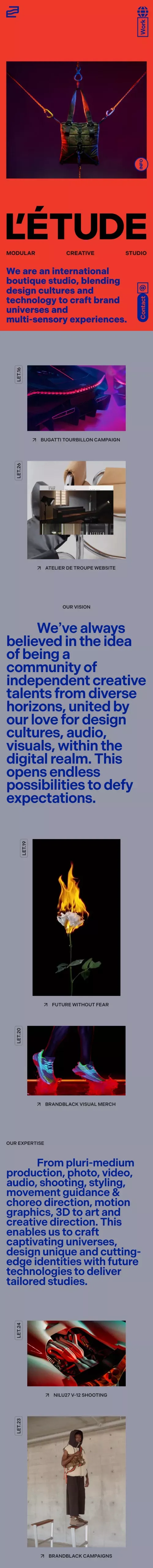 L'Étude — Modular Creative Studio mobile view