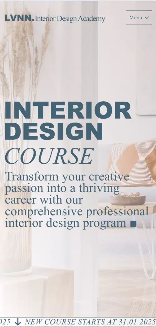 Interior Dsgn Course | Wix Marketplace | Wix Studio mobile view