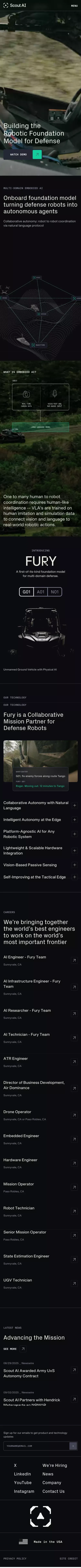 Scout AI – Foundation Model for Defense Robotics mobile view