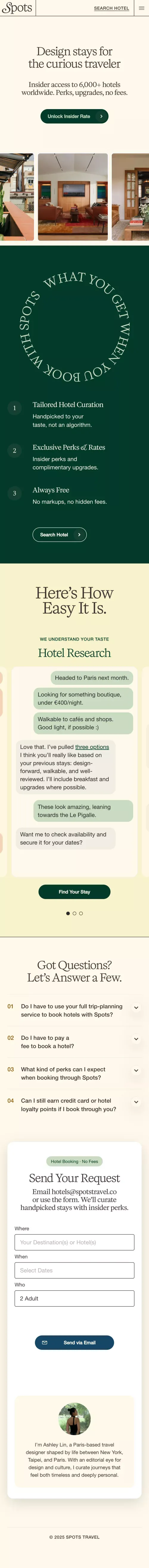 Hotel Booking | Spots Travel mobile view