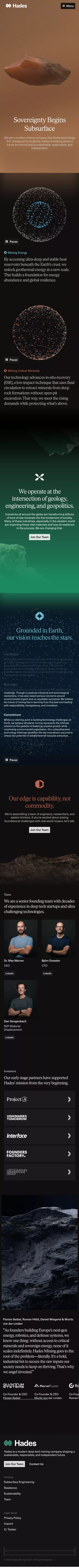 Hades Mining mobile view