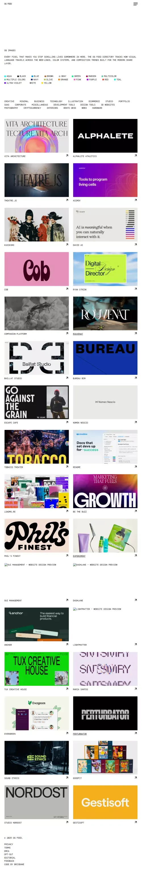 OG Feed | A showcase of Open Graph images mobile view