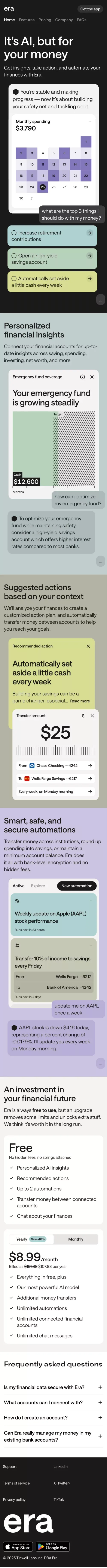 AI to make more of your money | Era mobile view
