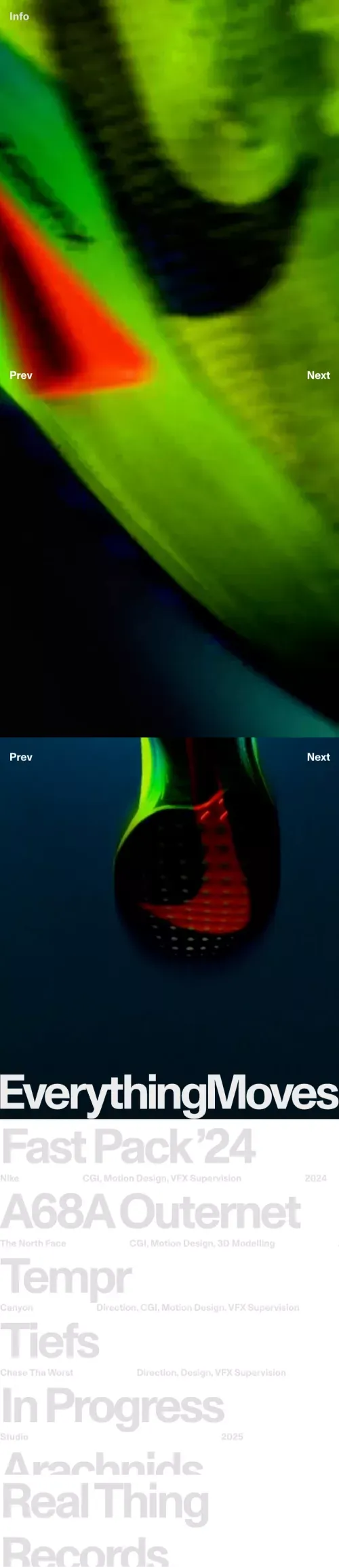 EverythingMoves - CGI, Motion Design & Direction Studio mobile view