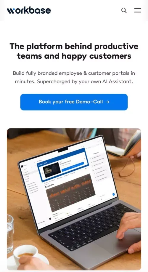Workbase: Platform for Your Employees & Customers mobile view