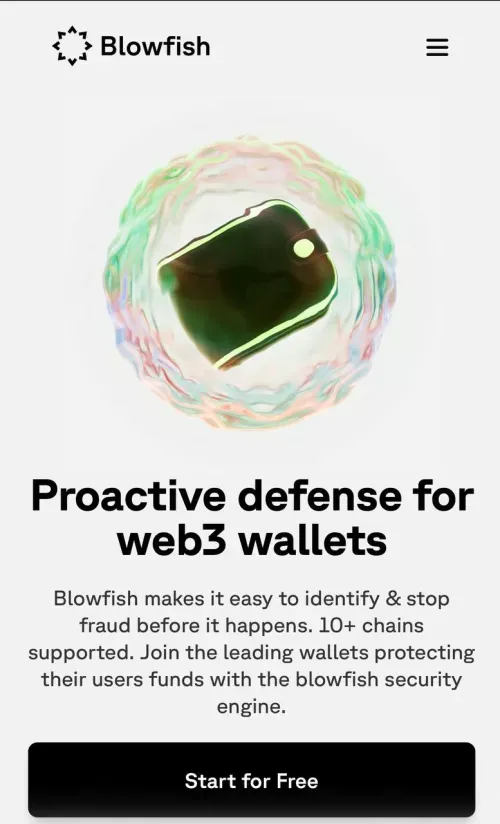 Blowfish - Proactive defense for web3 wallets mobile view