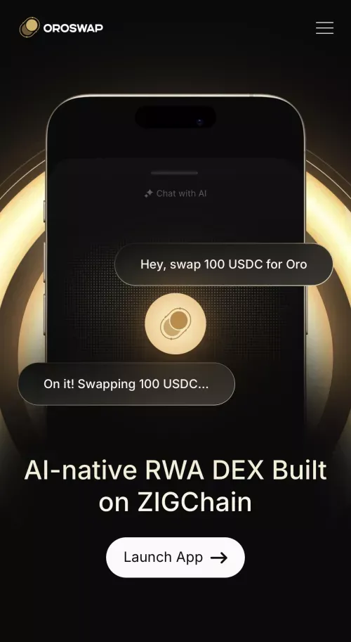 OroSwap mobile view