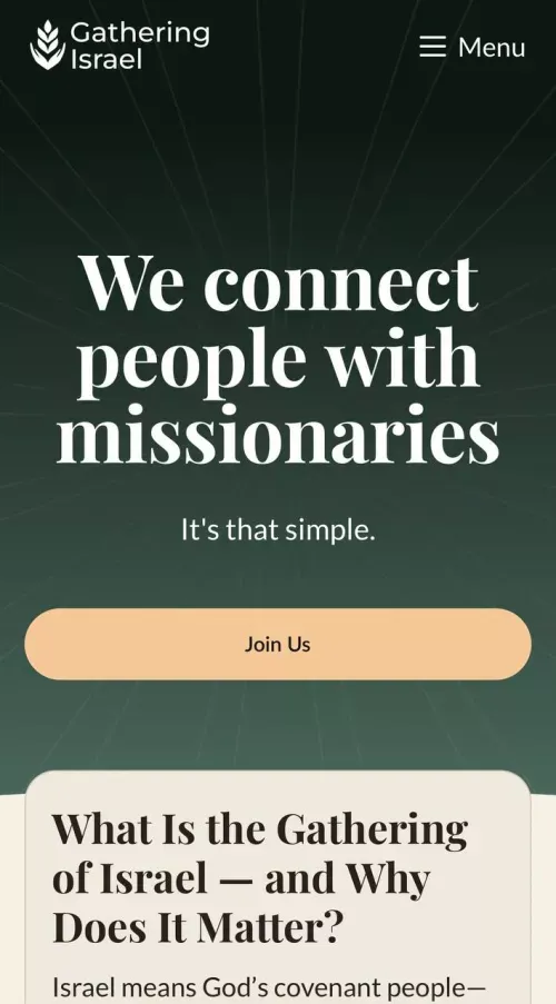 Gathering Israel – We’re connecting people with missionaries! mobile view