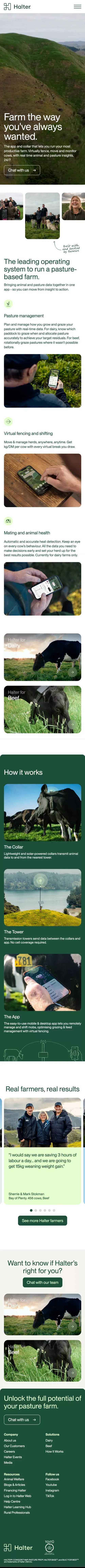 Halter® | Virtual Fencing and Pasture Management mobile view