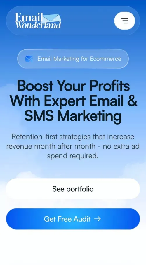 Email Wonderland | Expert Email & SMS Marketing for Ecommerce mobile view