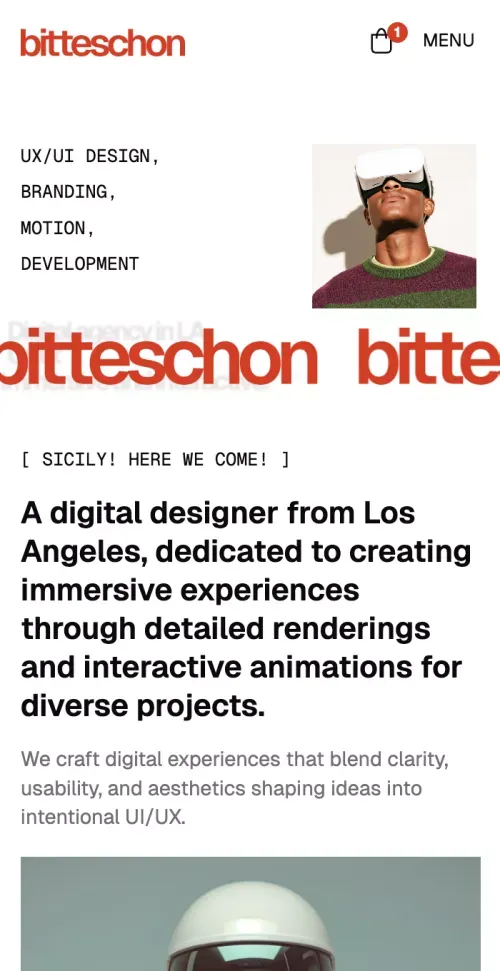 Bitteschon Studio Website Page Template for Webflow mobile view