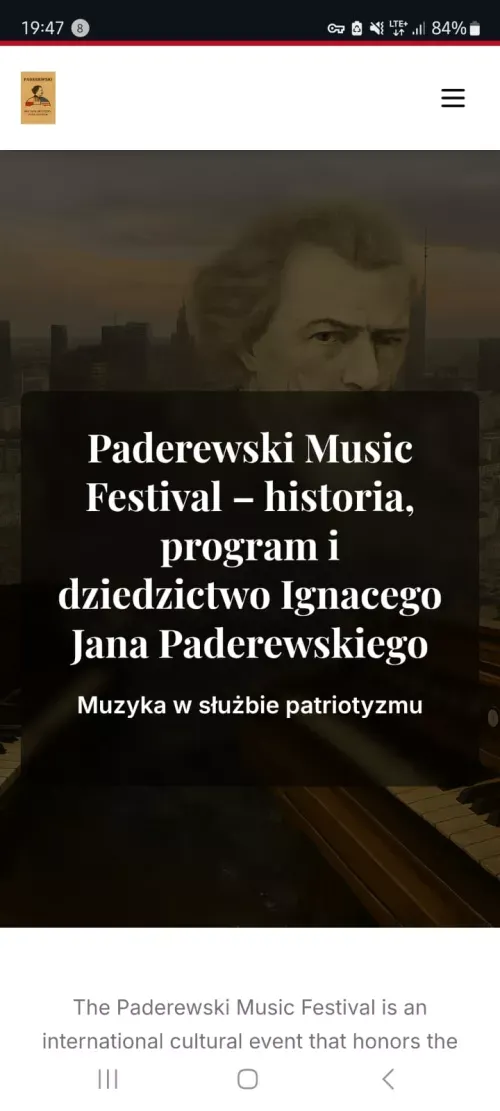 Paderewski Music Festival 2025 | Warsaw, Poland mobile view