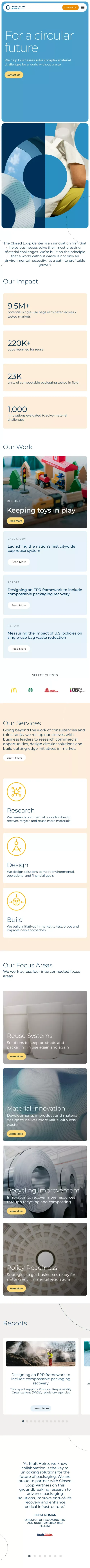 Center for Circular Economy - Solving Complex Material Challenges mobile view