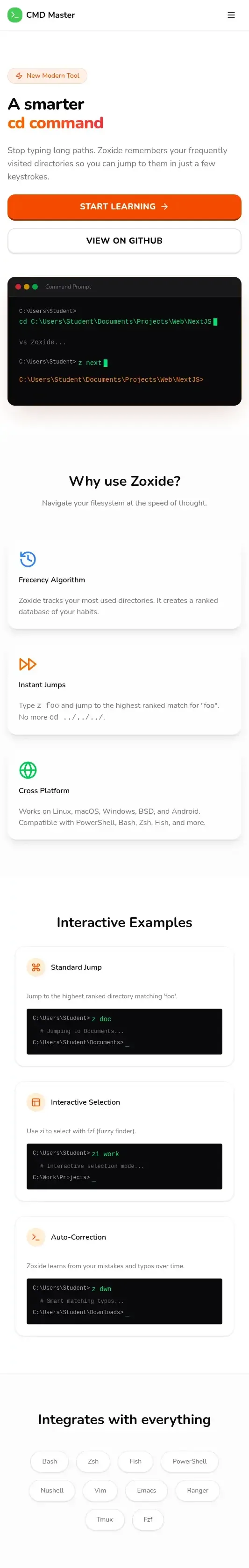 Windows Command Prompt Hub - Learn CMD the Interactive Way mobile view
