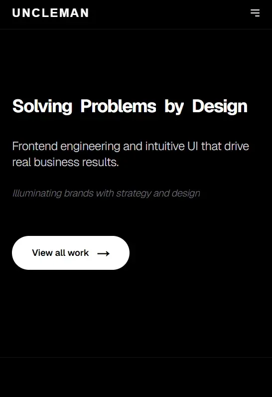 Uncleman - Digital Design & Brand Ecosystem mobile view