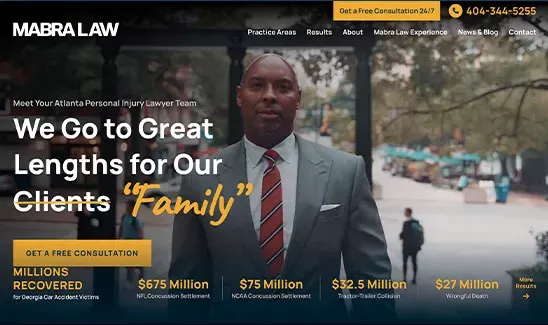 Atlanta Personal Injury Attorney - Mabra Law - Landing design