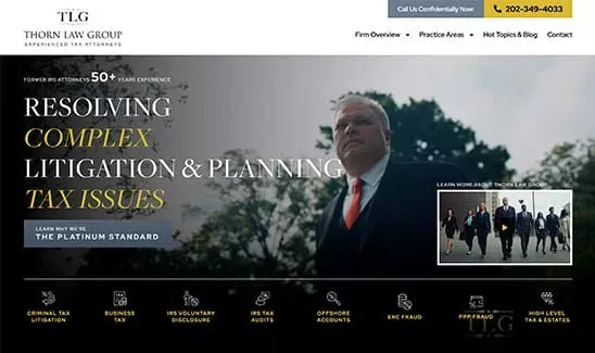 Washington DC Tax Attorney | Solution-Focused | Thorn Law Group - Landing design