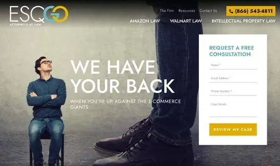 Amazon Seller Lawyer | We Protect & Help Advance Businesses | ESQgo - Landing design