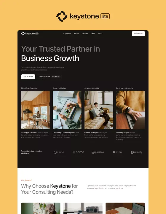 KeystoneLite - Webflow HTML website template - Template design