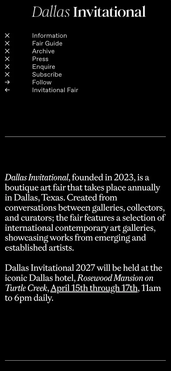 Dallas Invitational | April 15–17, 2027 mobile view
