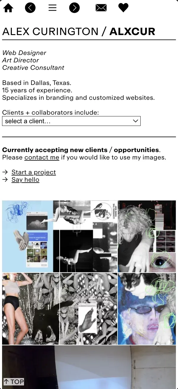 ALXCUR | Designer + Artist mobile view
