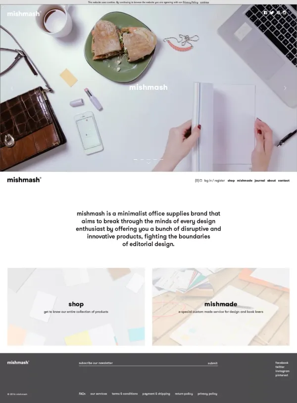 mishmash | creative notebooks for your minimalist workspace - Landing design inspiration