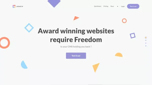 prismic.io  | A CMS backend for your websites - Landing design inspiration