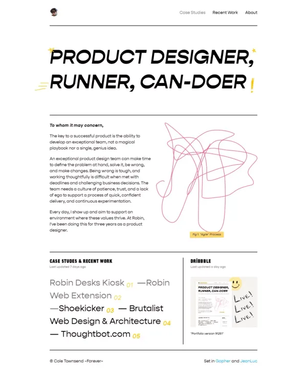 Cole Townsend | Product Designer - website design inspiration