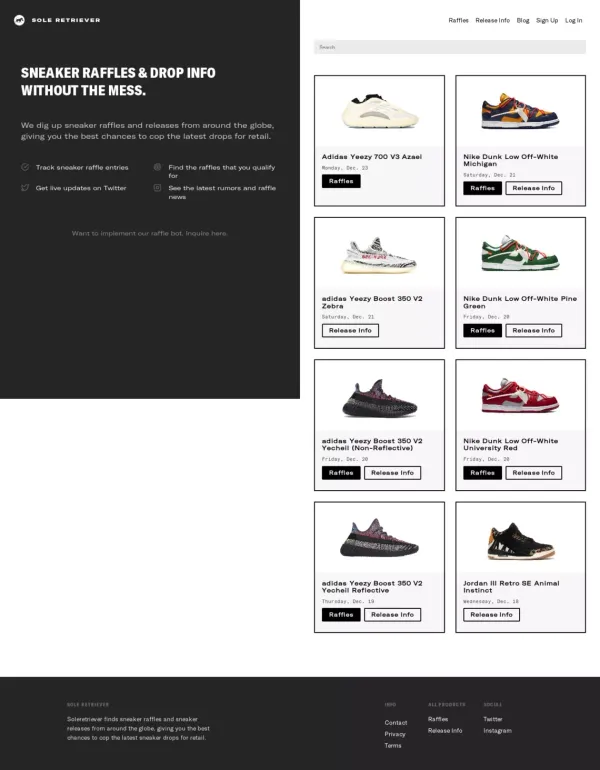 Home | Sole Retriever - website design inspiration